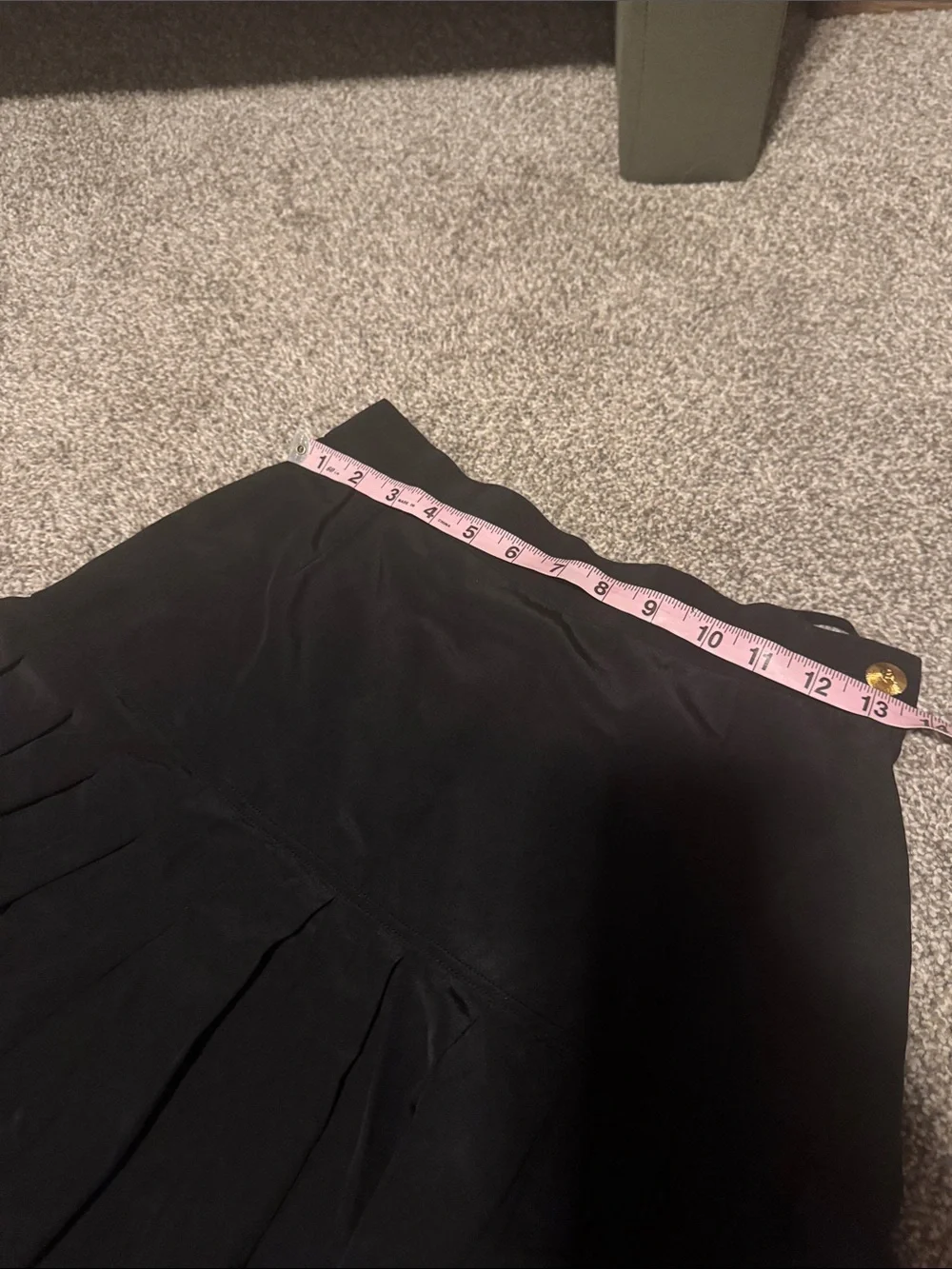 Vintage 80s Chanel Black Silk Pleated Women's Skirt